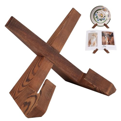 Wooden Cookbook Display Stand Holder - Adjustable, Foldable, Rustic Wood Design, Perfect for Kitchen Countertops, Tablets, Recipe Books, and Photos, Great Gift for Home Chefs and Cook Lovers | Amazon (US)