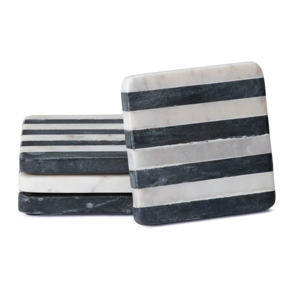 Providence Marble Square 4 Piece Coaster Set | Wayfair North America