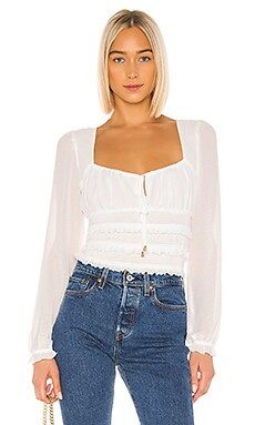 Free People Solid Lolita Blouse in White from Revolve.com | Revolve Clothing (Global)