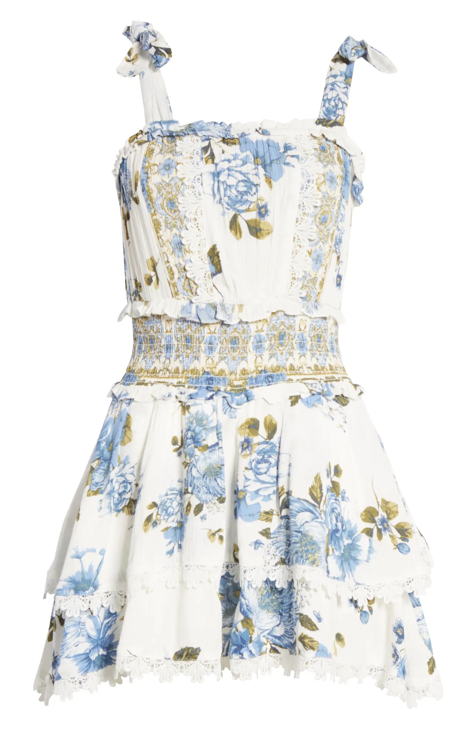 Floral Beach Smocked Minidress | Nordstrom