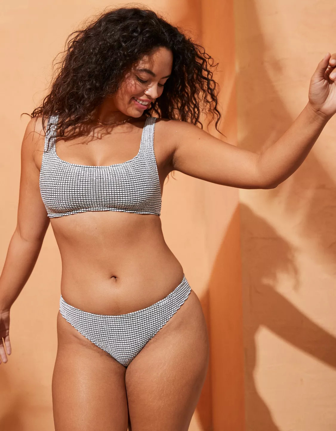 Aerie Lurex Crinkle Scoop Bikini Top | American Eagle Outfitters (US & CA)