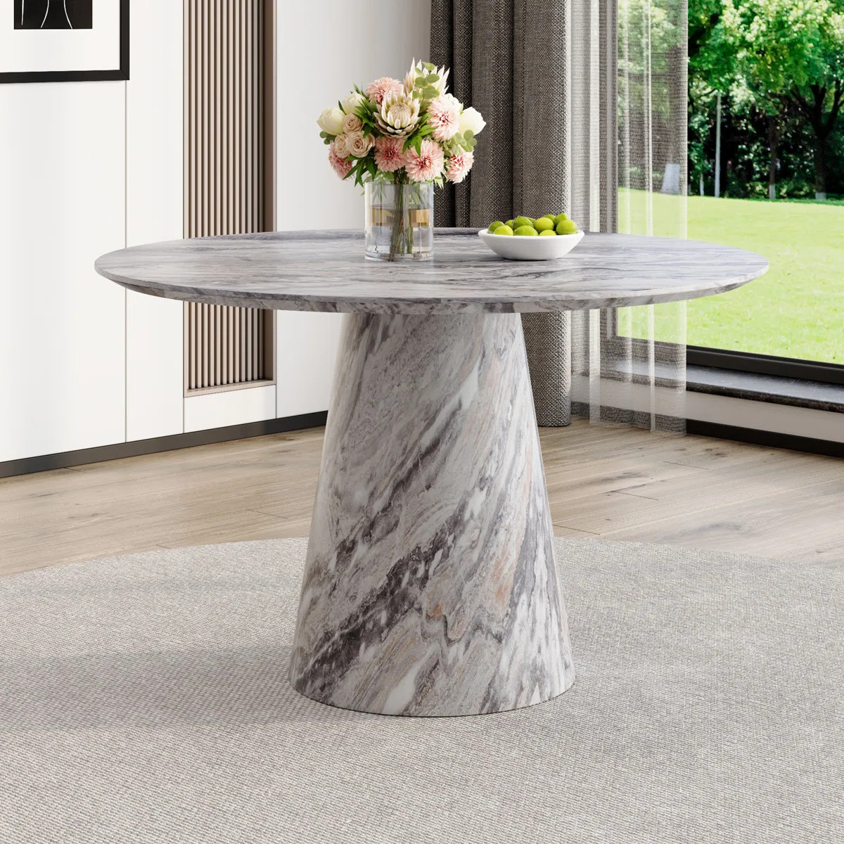 45" Round Dining Table for 4-6 People | Wooden Dining Room Table for Kitchen | Wayfair North America