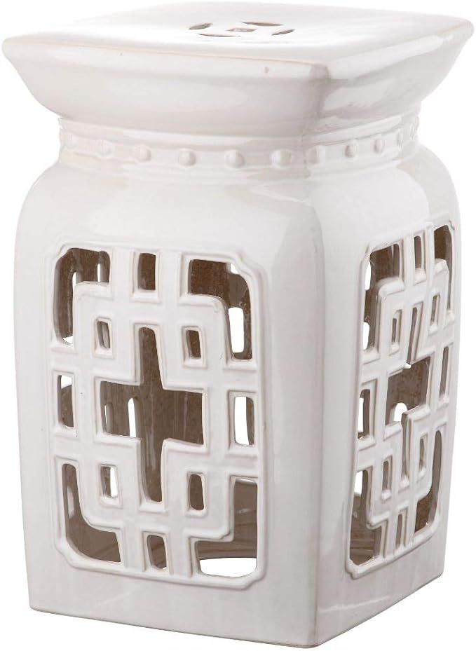 Safavieh Beijing Filigree Ceramic Decorative Garden Stool, Cream | Amazon (US)