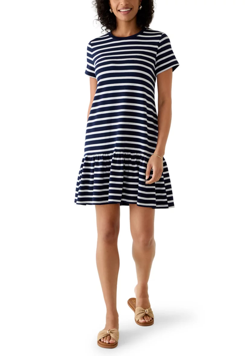 Women's Short Sleeve Baby Terry Flounce Hem Dress | Belk