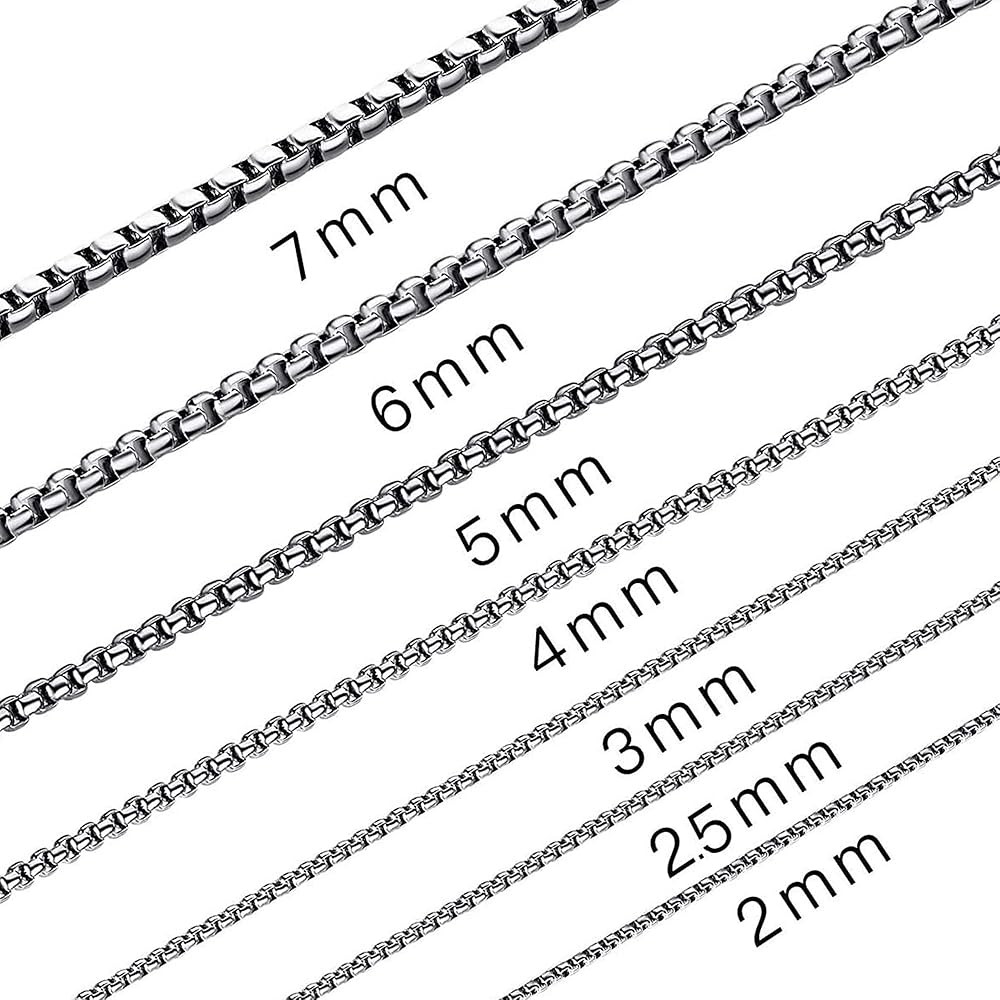 SANNYRA Silver Chain for Men for Women Stainless Steel Chains Dog Tag Necklace Round Rolo | Amazon (US)