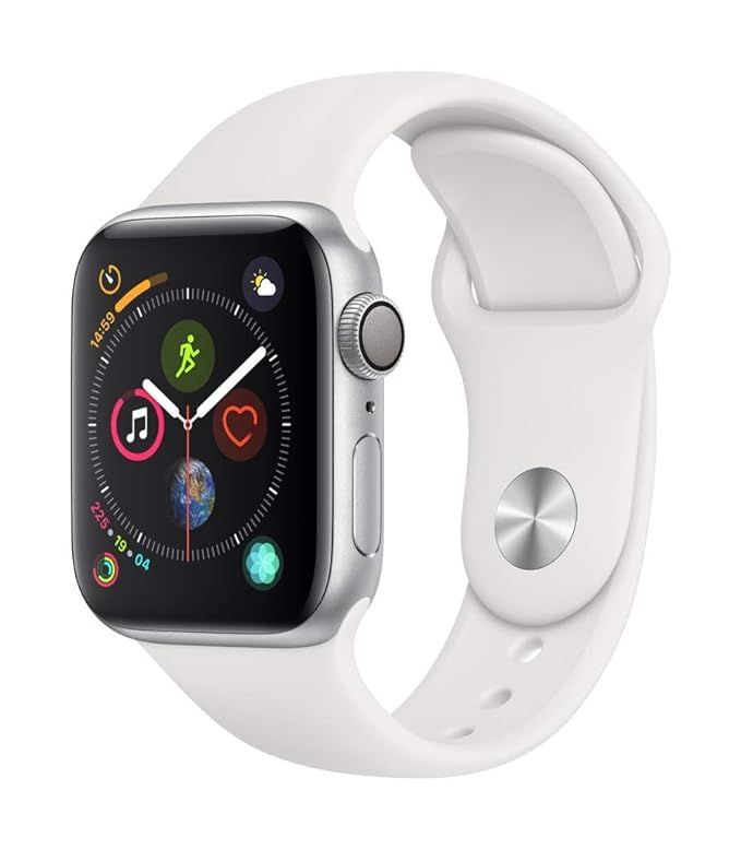 Apple Watch Series 4 (GPS, 40mm) - Silver Aluminium Case with White Sport Band | Amazon (US)