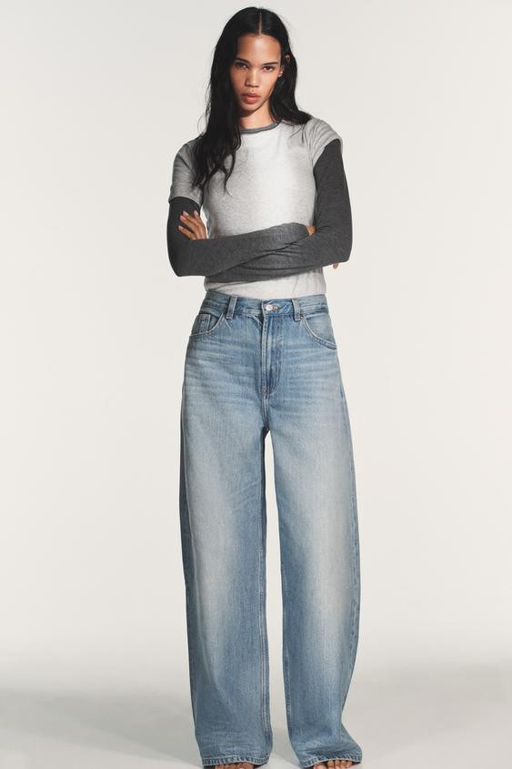 TRF EXTRA WIDE LEG HIGH-WAIST JEANS | Zara US