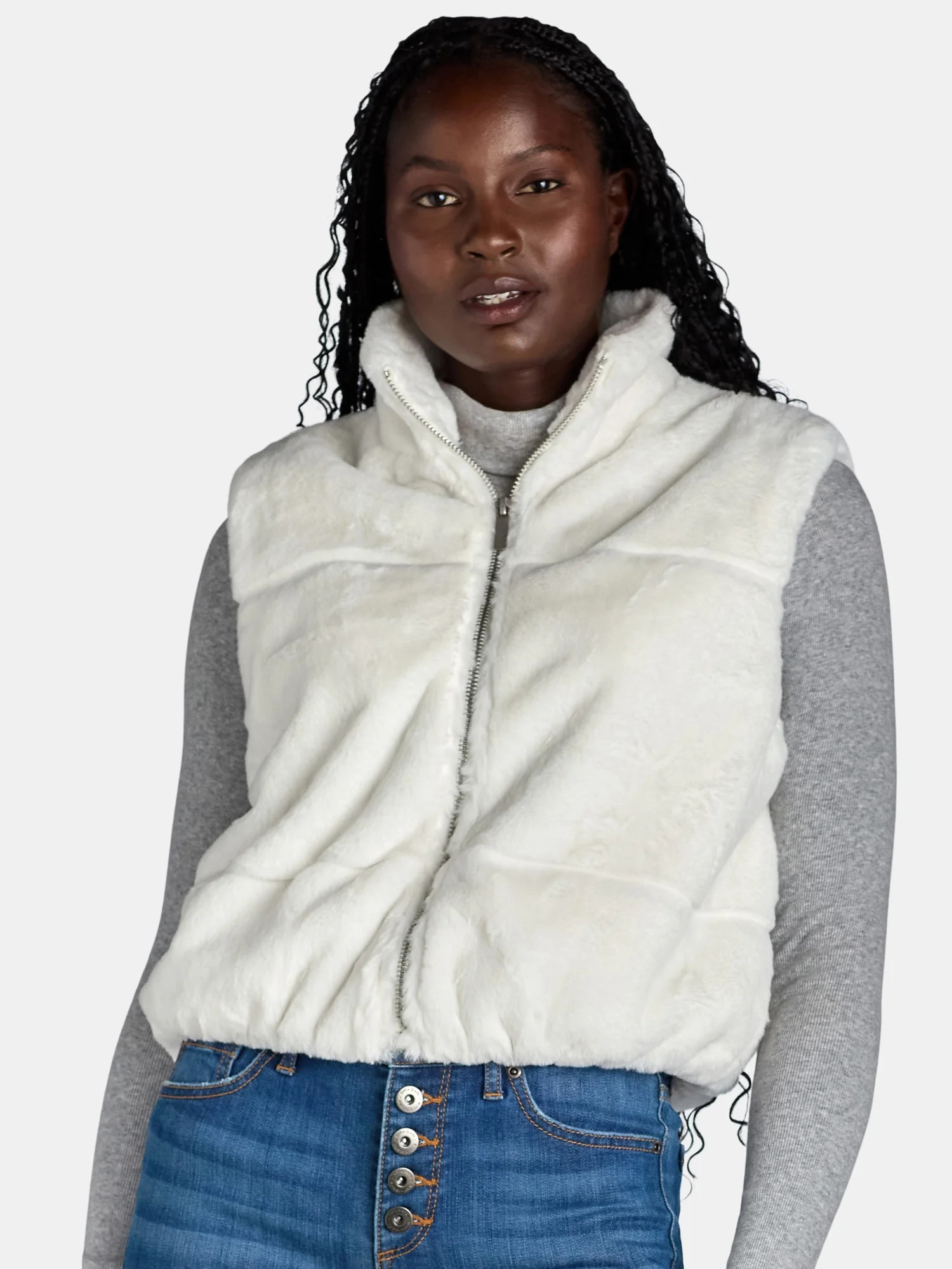 Madden NYC Women’s Faux Fur Vest, Midweight, Sizes XXS-XXL | Walmart (US)