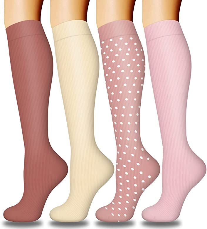 Laite Hebe 4 Pairs-Compression Socks for Women&Men Circulation-Best Support for Nurses,Running,At... | Amazon (US)