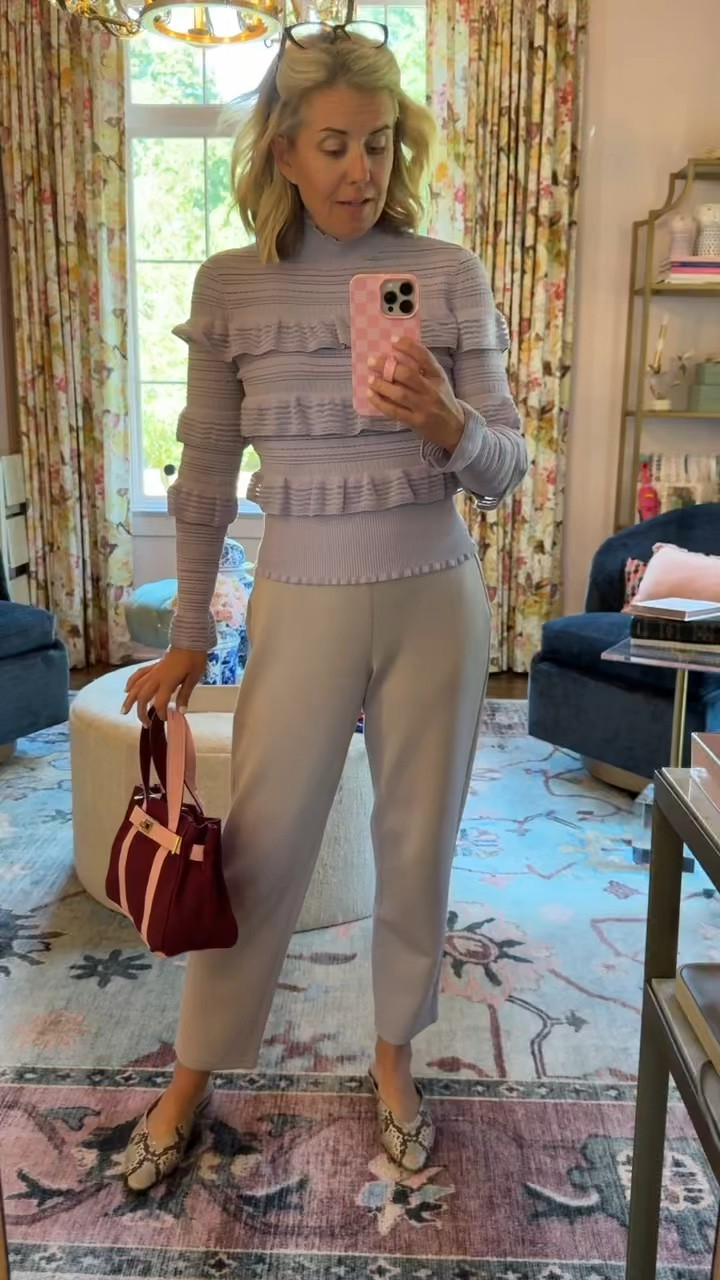 Of course we dress up our Spanx Air Essentials!! Gorgeous top & pants for the win!! 
Top - xs
Slim Straight Pants - small petite
Shoes - 8 tts 

*code CATHERINE15 at Marie Oliver ￼
*code mixandmatchmadness at Loppy

#LTKgrwm #LTKdayinmylife #LTKmomlife