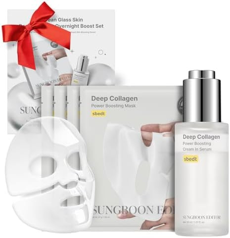 SUNGBOON EDITOR Rejuvenating Combo/Deep Collagen Boost Set | Face Mask (4ea) & Serum | Glass Skin... | Amazon (US)