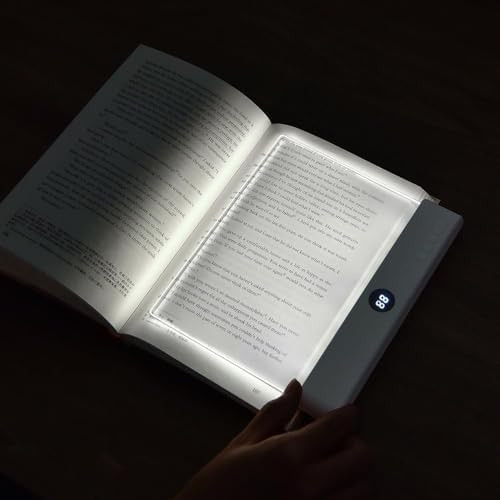 Book Light, Rechargeable Clear LED Flat Book Lights for Reading in Bed at Night with 3 Colors & T... | Amazon (US)