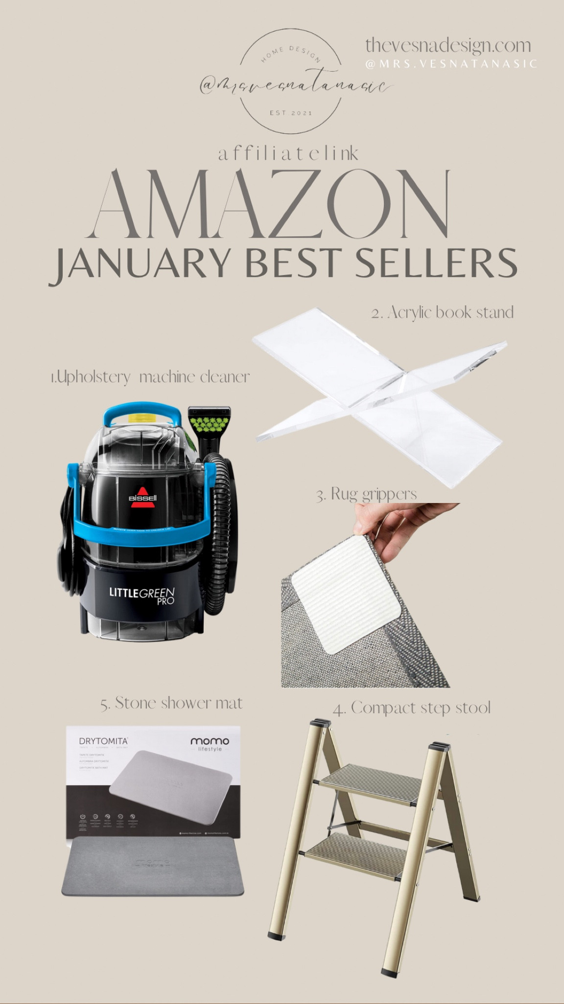 Amazon Home best sellers in January!

Amazon home, carpet cleaner, step stool, acrylic book stand, stone shower mat, rug gripper, bissell, upholstery cleaner, rug tape, book stand, book display, cleaning, cleaner, Amazon find, Amazon home decor, Amazon gadgets, 

#LTKsalealert #LTKhome #LTKFind