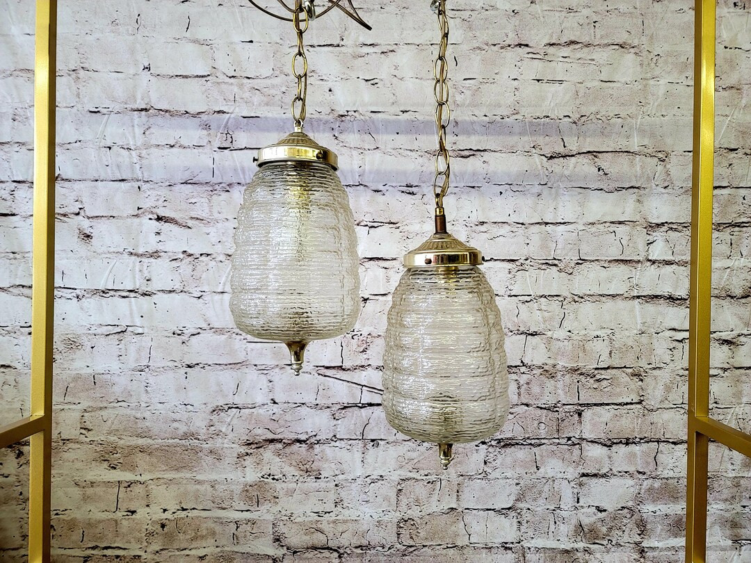 Vintage Pair Swag Lamps Beehive Shape MCM Home Decor Mid Century | Etsy (US)