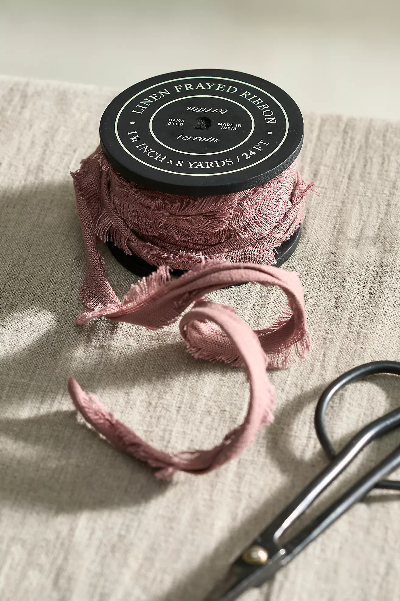 Frayed Edge Linen Ribbon | Anthropologie (US)