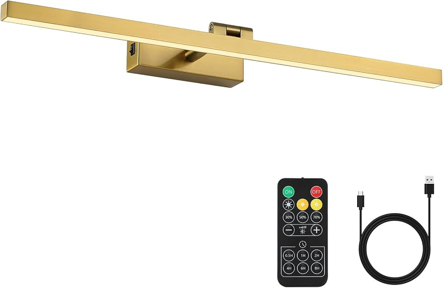 Joosenhouse Battery Operated Picture Light, Wireless Gallery Light with Remote Control and Dimmab... | Amazon (US)