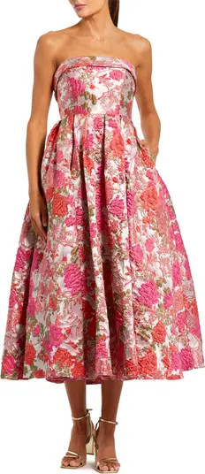 Floral Brocade A Line Midi Dress | Nordstrom