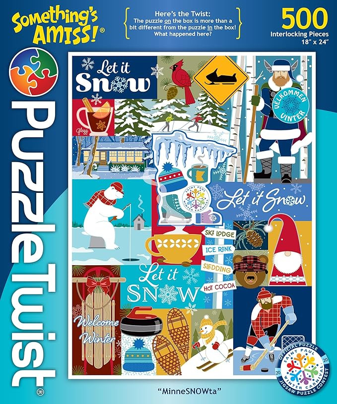 PuzzleTwist Jigsaw Puzzle | MinneSNOWta | Something's Amiss! Series | 500 Pieces | Winter Snow Fa... | Amazon (US)