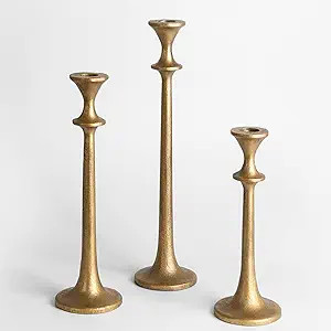 Iron Taper Candle Holder - Set of 3 Decorative Candle Stand - Candlestick Holder for Wedding, Din... | Amazon (US)