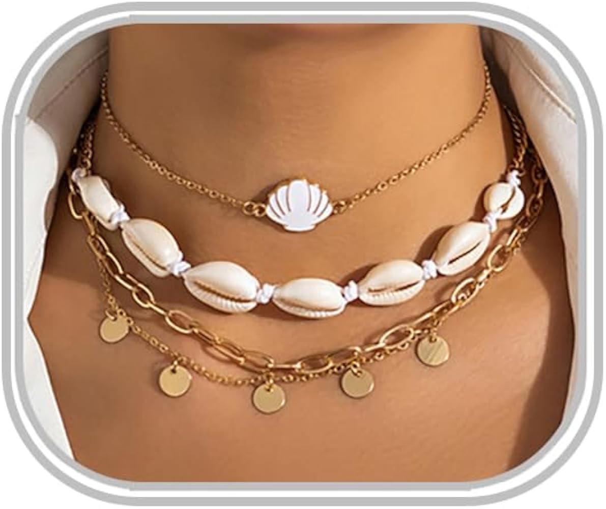 Gold Starfish Necklaces for Women Sea Shell Mermaids Necklaces Mermaid Beach Charm Necklace Merma... | Amazon (US)