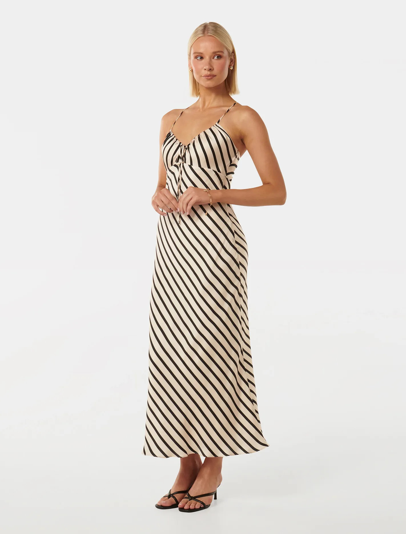 Abby Satin Stripe Midi Dress | Ever New (CA)
