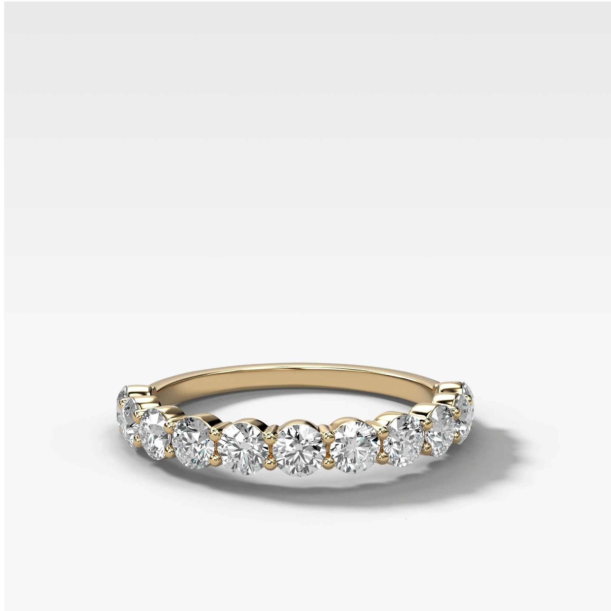Shared Prong Wedding Band With Round Diamonds | Good Stone