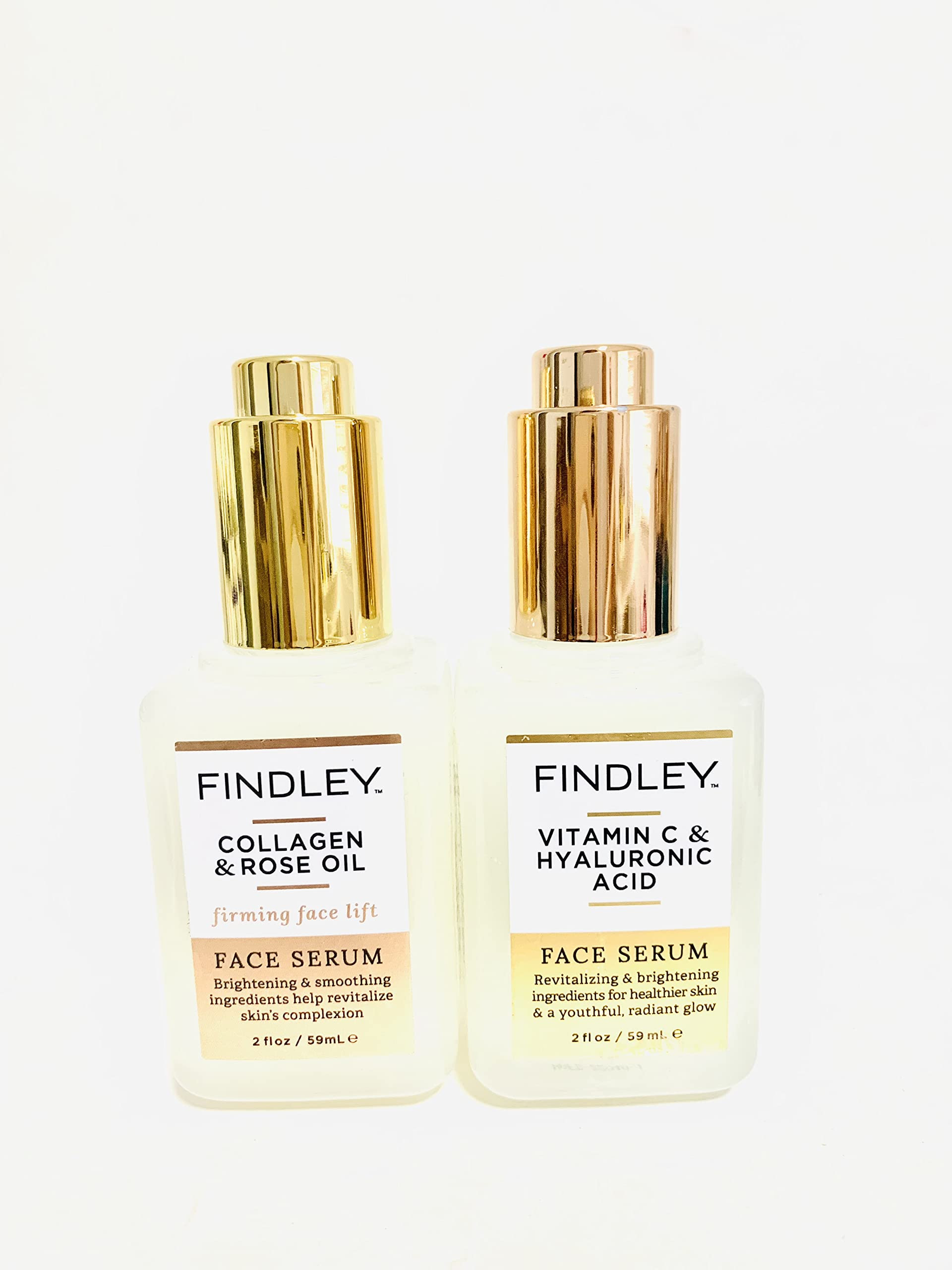 Bundle of Findley Face Serum Vitamin C & Hyaluronic Acid and Collagen & RoseOil Serum, total of 2 it | Amazon (US)