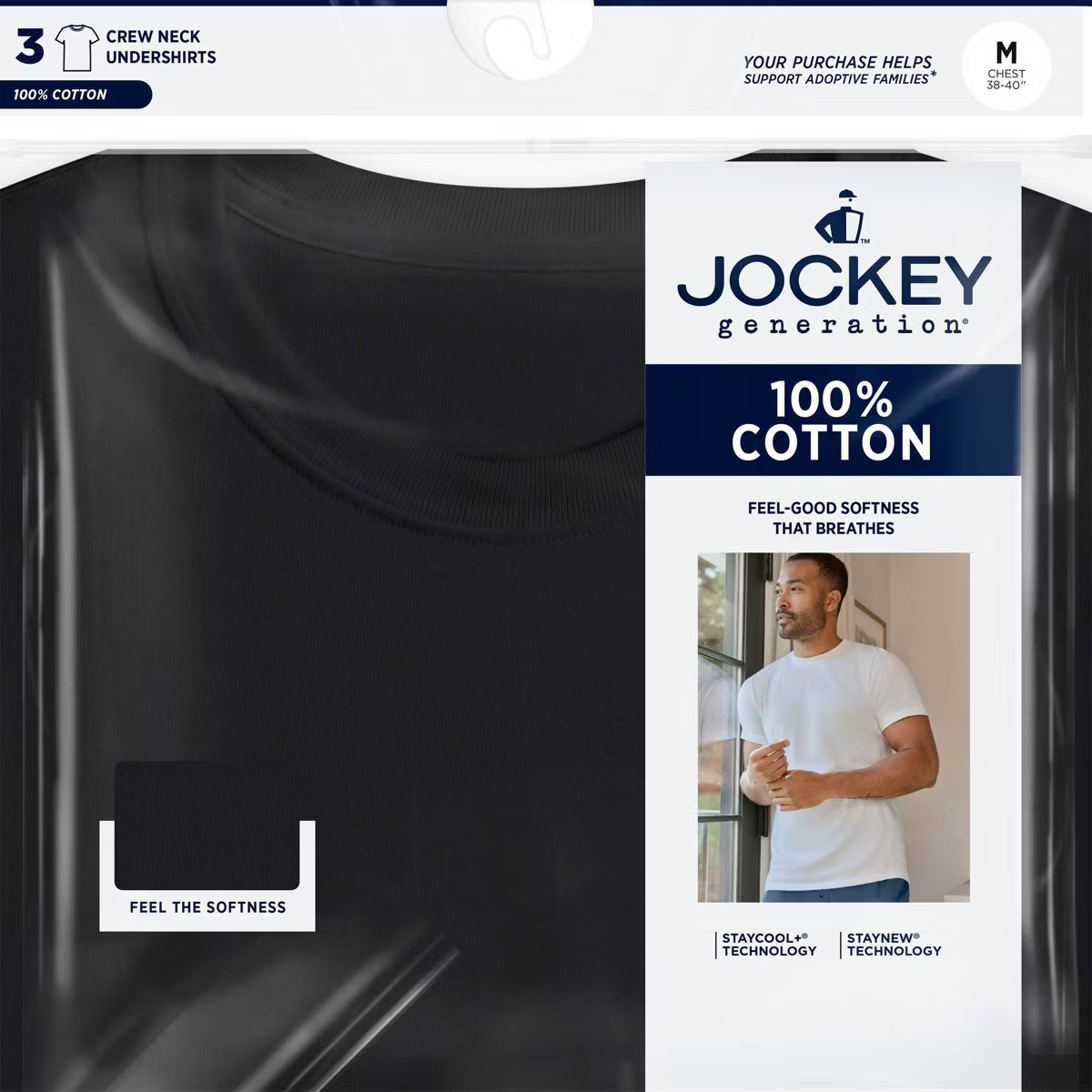 Jockey Generation™  Men's 100% Cotton Crew Neck 3pk Undershirt | Target
