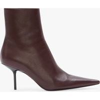 Victoria Beckham Sloan Stiletto Ankle Boot In Burgundy Smooth Leather - Size 40 UK | Victoria Beckham US