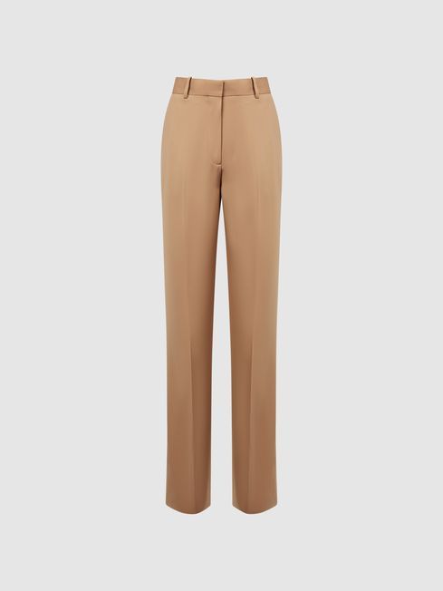 Reiss Neutral Margeaux Wide Leg Trousers | Reiss UK