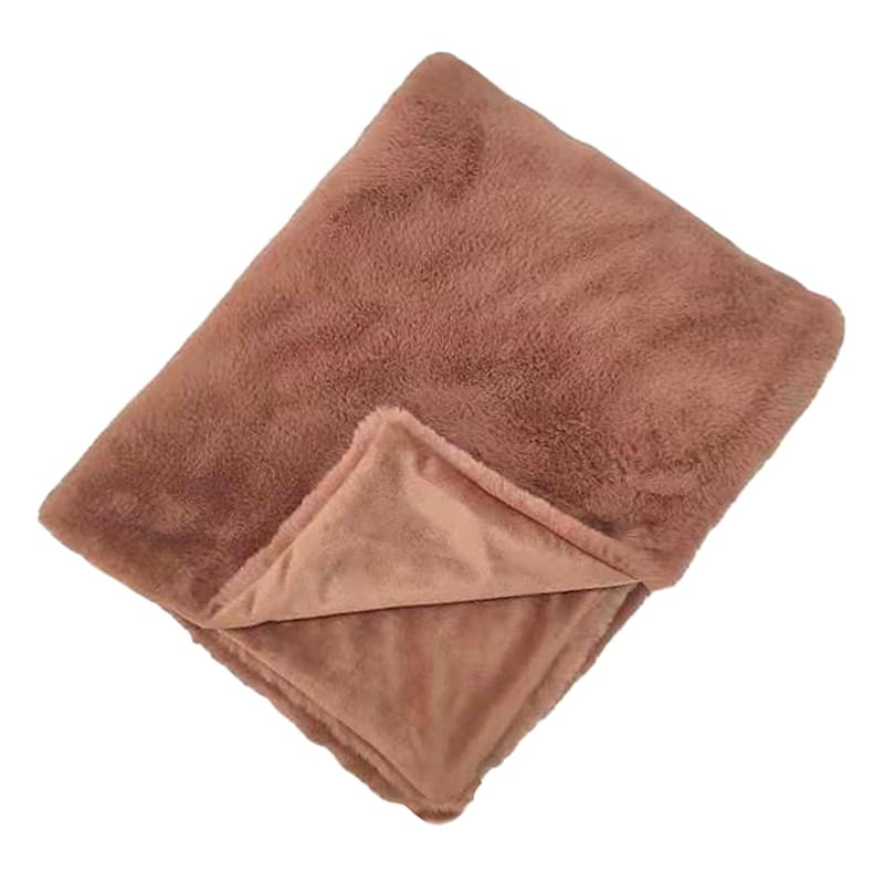 Rust Faux Fur Throw Blanket, 50x60 | At Home