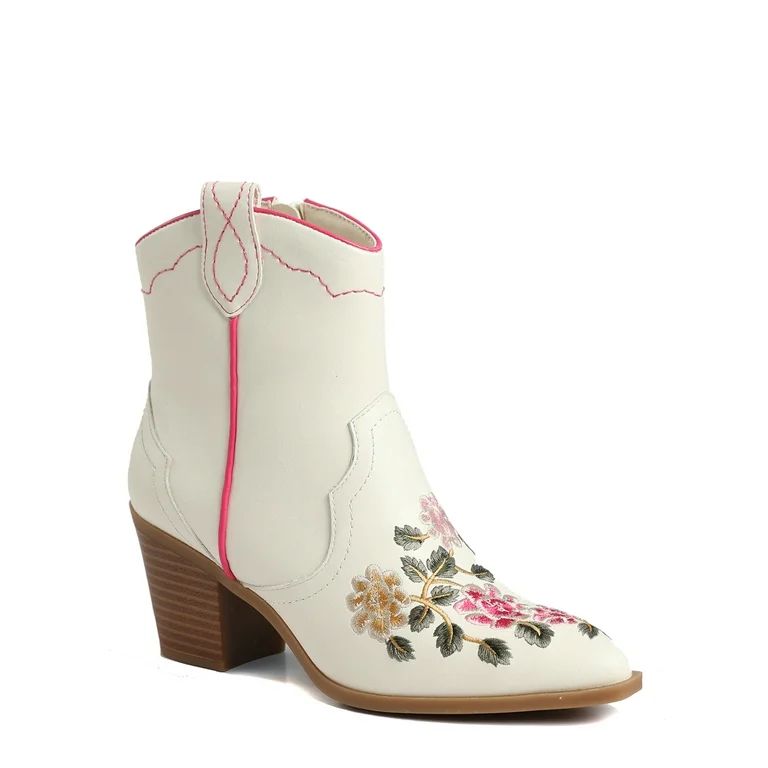 The Pioneer Woman Women’s Embroidered Western Ankle Boot | Walmart (US)