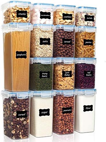 Vtopmart Airtight Food Storage Containers Set with Lids, 15pcs BPA Free Plastic Dry Food Canister... | Amazon (US)