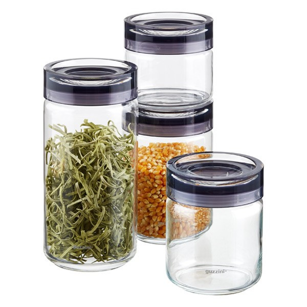 Guzzini Grigio Glass Canisters | The Container Store