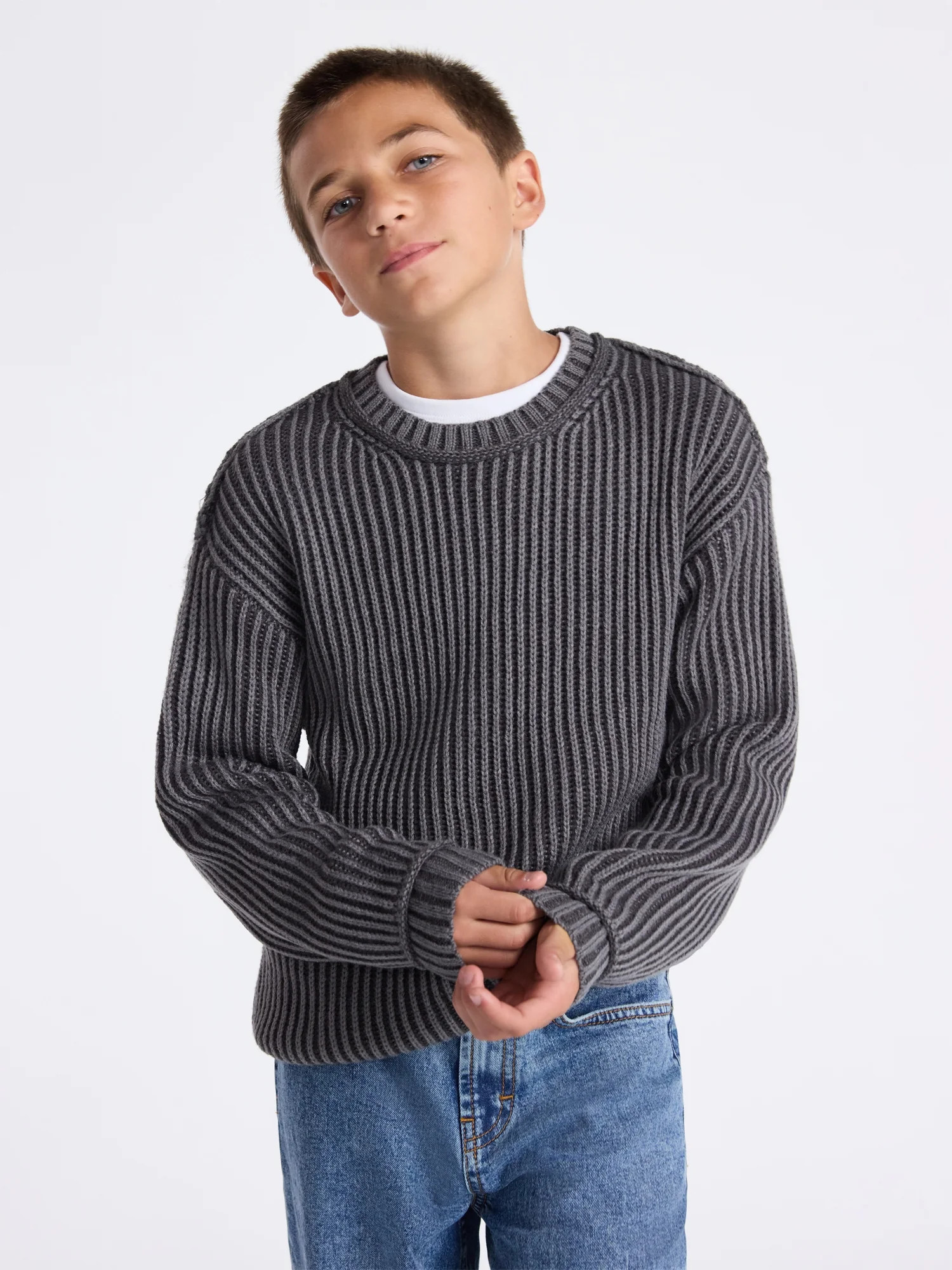 Weekend Academy Boys Crewneck Knit Sweater, Sizes 4-18 | Walmart (US)