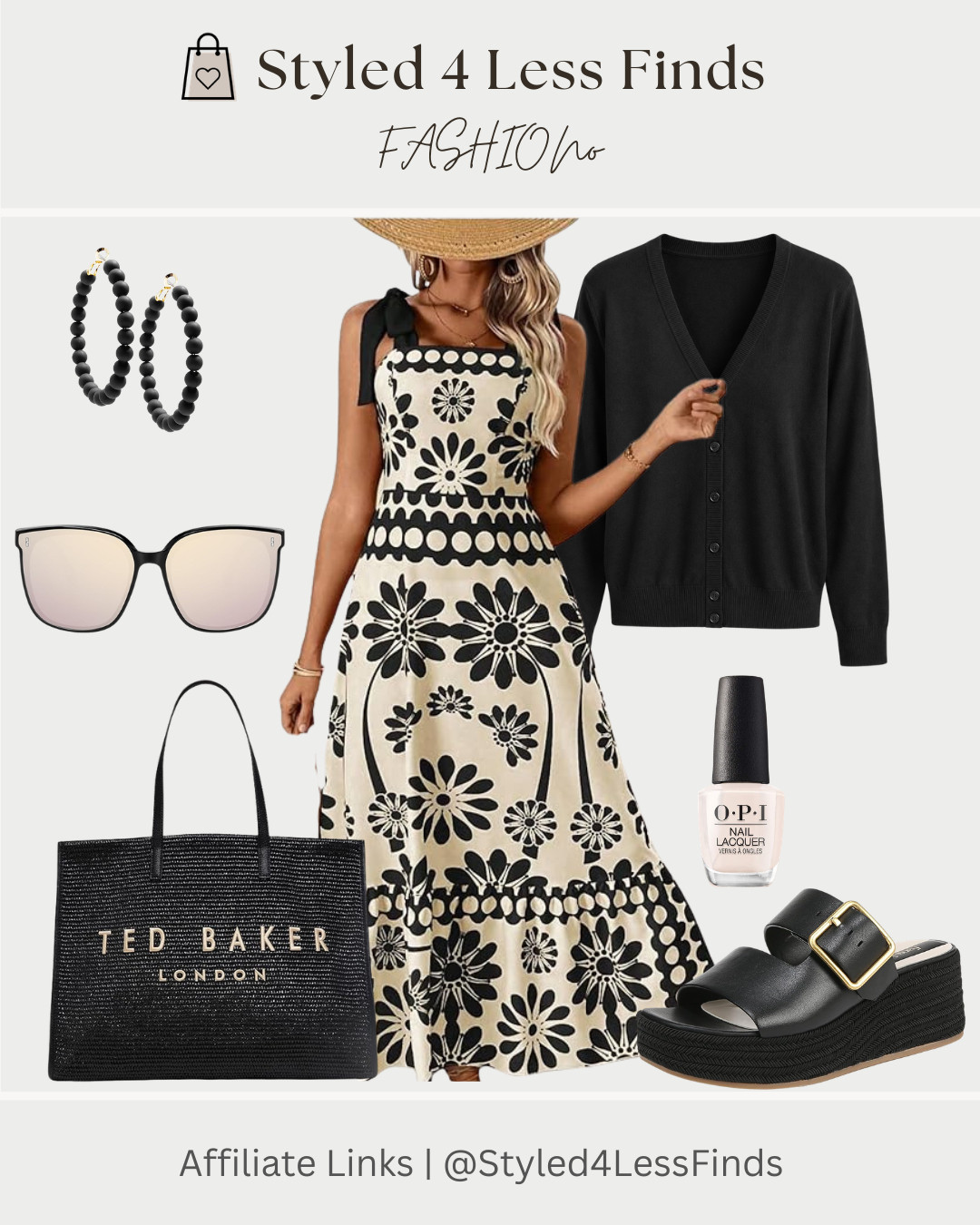 Black & neutral outfits always feel effortlessly chic 🤍🖤 This floral maxi dress is such a statement piece, and I love how the black cardigan makes it easy to transition from warm days to cooler evenings. Paired with comfy platform slides, oversized sunnies, and a classic tote for that polished everyday look ✨

Style Tip: When wearing a bold print, keep your accessories in the same color palette for a balanced, elevated outfit that looks put together without trying too hard. 

 #LTKcanada #LTKsummer #LTKdresses
