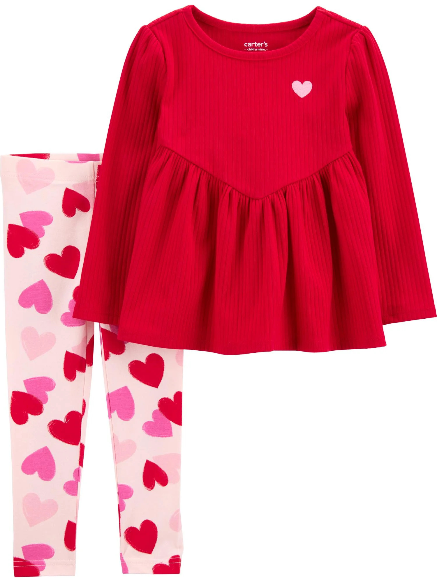 Carter's Child of Mine Baby and Toddler Girl Valentine's Day Outfit Set, 2-Piece, Sizes 12M-5T | Walmart (US)