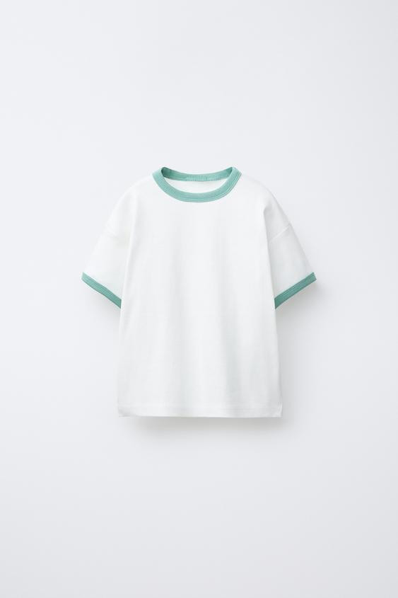 CONTRAST PIPED T-SHIRT | Zara US