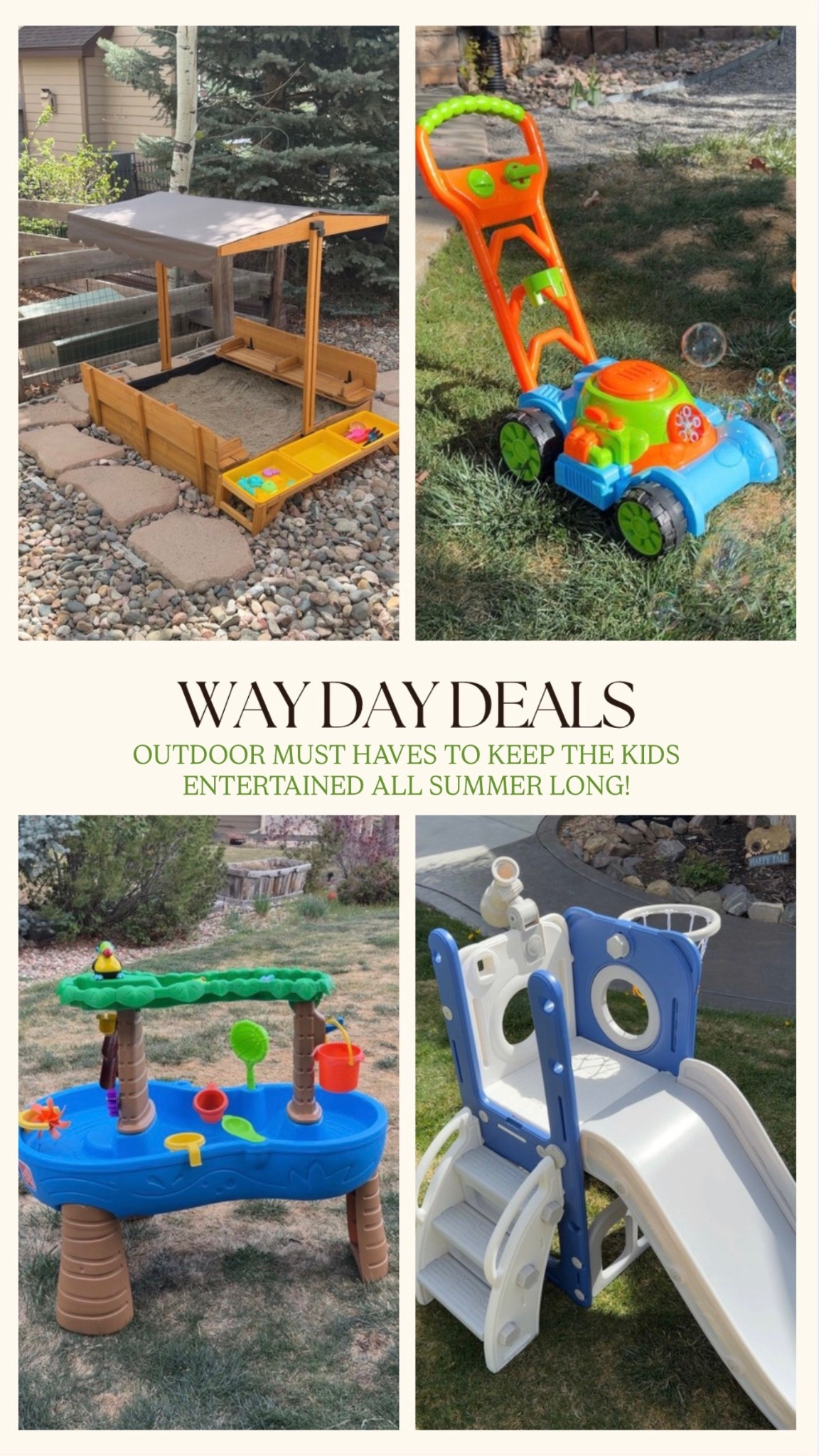 So many outdoor must haves for the kids are on sale at @Wayfair for WAY DAY which starts tomorrow! The entire site is up to 80% off plus you get free shipping so if you have been eyeing anything from the site now is definitely the time to add it to your cart! #ad #WayfairPartner #Wayfair #WayDay @LTK #liketkit 

#LTKSaleAlert