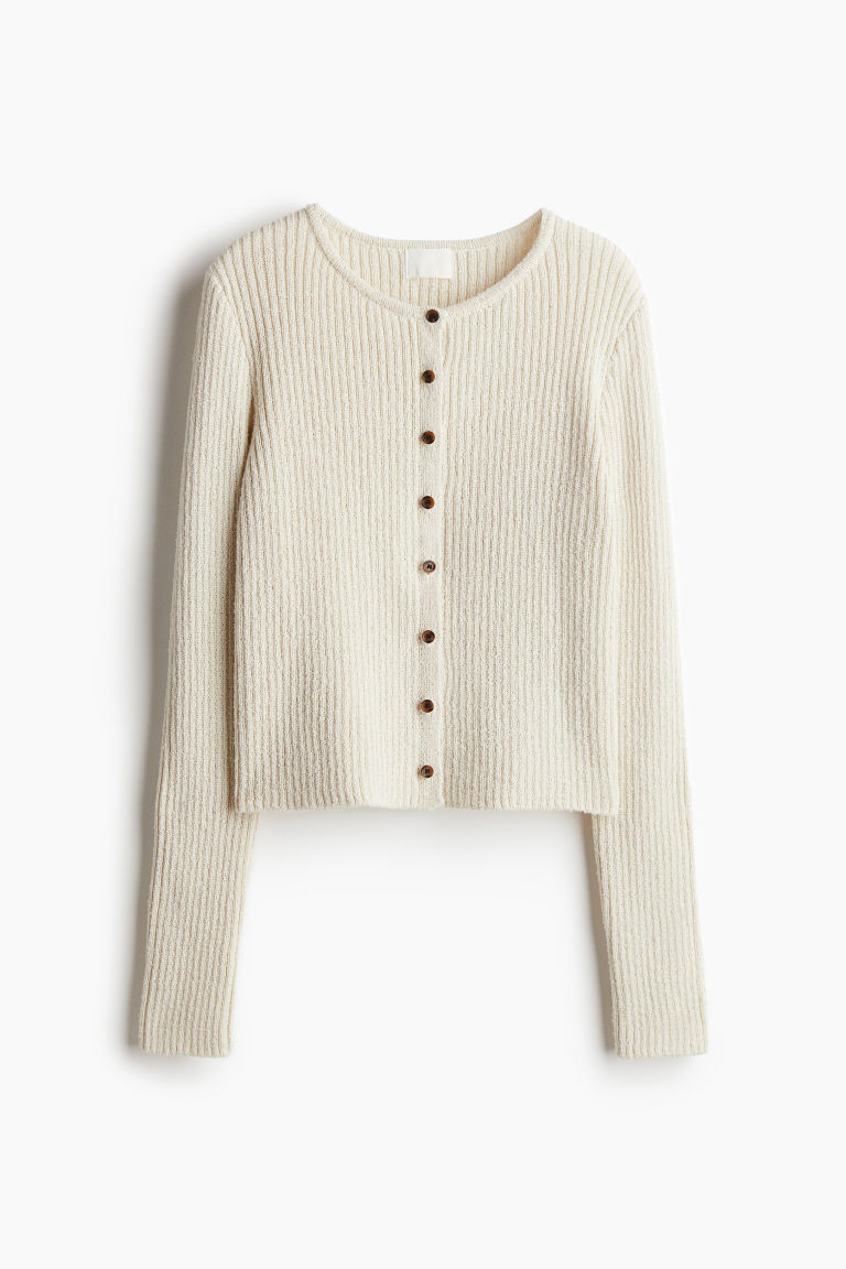 H & M - Rib-Knit Cardigan - Beige | H&M (US + CA)