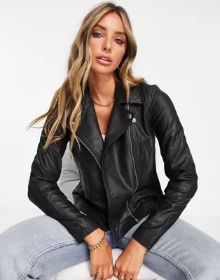 Y.A.S sophie soft leather biker jacket | ASOS (Global)