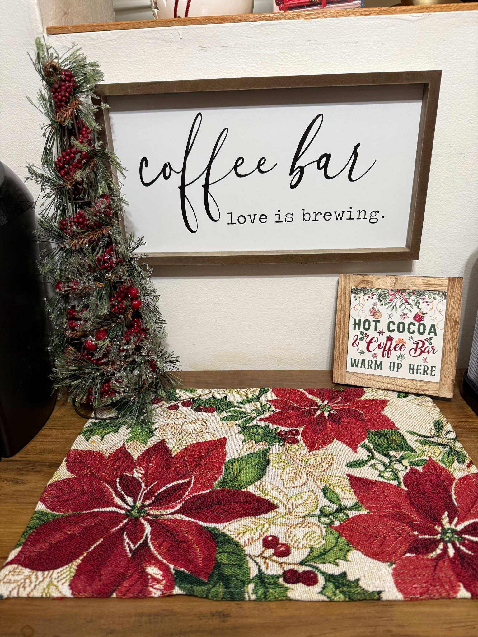 New coffee bar addition🥰☕️🫶❤️

Coffee bar 
Coffee sign 
Love is brewing 
Christmas decor 

#LTKSaleAlert #LTKSeasonal #LTKGiftGuide