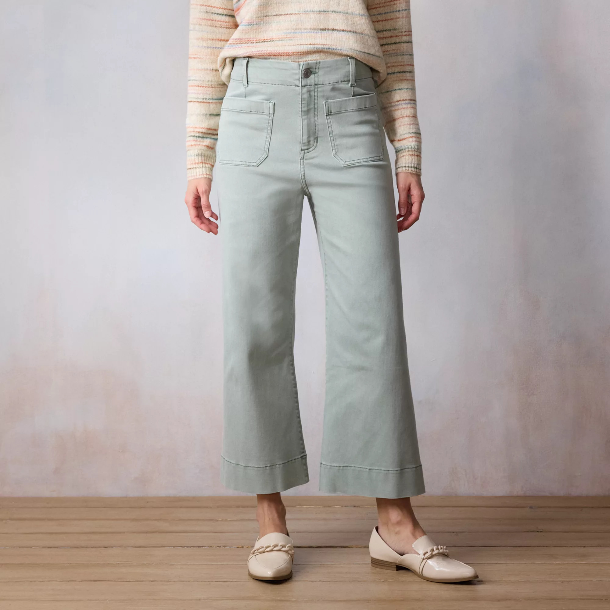 Women's LC Lauren Conrad Super High-Rise Wildflower Wide Leg Cropped Pants | Kohl's