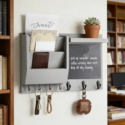 Key Holder For Wall - Mail Holder Organizer Wall Mount With Shelf | Wayfair North America