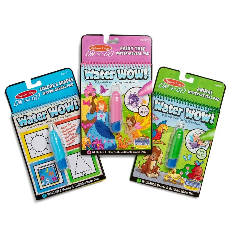 Melissa & Doug On the Go Water Wow! Reusable Water-Reveal Activity Pads, 3-pk, Colors and Shapes,... | Walmart (US)
