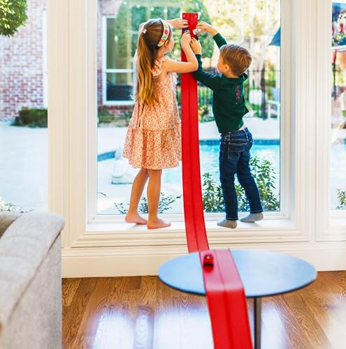 Valchemist FlexTrack 5000 Flexible Race Car Track for Kids Toy with Suction Cups Compatible with Hot Wheels and Diecast 1/64th Cars and More 15 Feet Long Rolls Up Portable Racetrack (Rocket Red) | Amazon (US)
