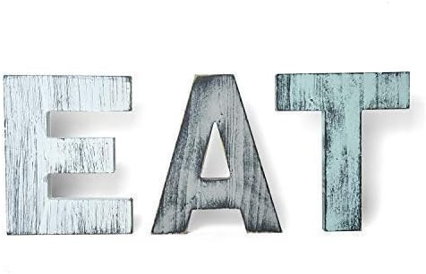 YoleShy EAT Sign Kitchen Wall Decor Rustic Color Farmhouse Decor Wood Wall Plaque with Hanging Ho... | Amazon (US)