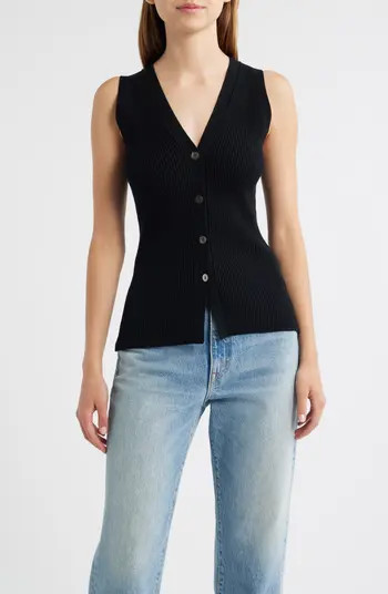 Tatia Rib Button-Up Vest | Nordstrom
