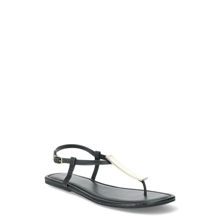 Time and Tru Women's Hardware T-Strap Sandal | Walmart (US)