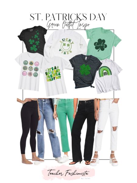 St.Patrick’s Day outfit inspo! 🍀  Loving these shirts😍 

• St Patrick’s Day • Graphic tee • Green shirt • jeans • Abercrombie jeans • Loft • Target jeans • green jeans • Green outfits • 

#LTKSeasonal #LTKunder50 #LTKSale